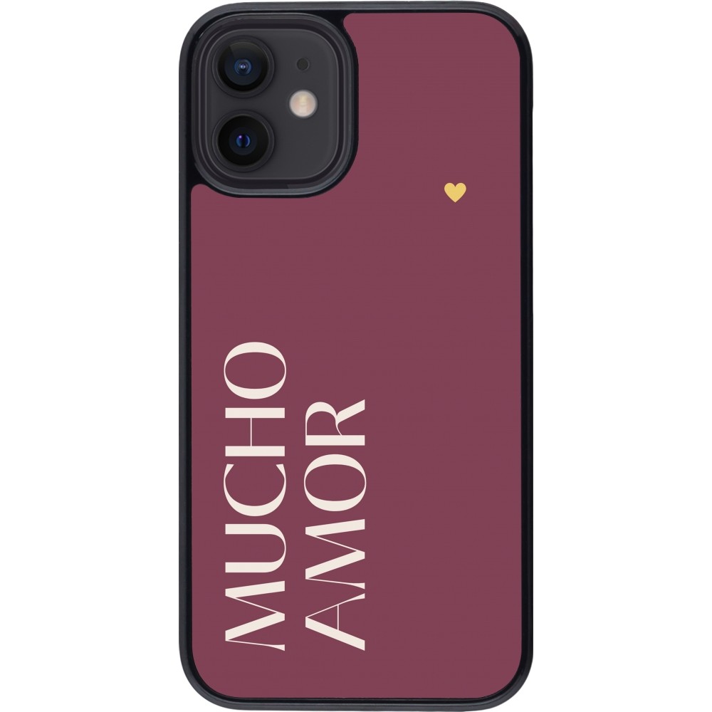 Coque iPhone 12 mini - Valentine 2024 mucho amor rosado