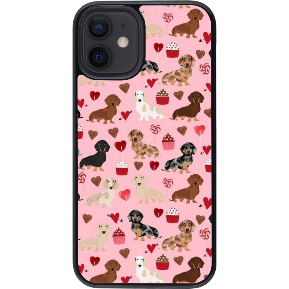 Coque iPhone 12 mini - Valentine 2024 puppy love