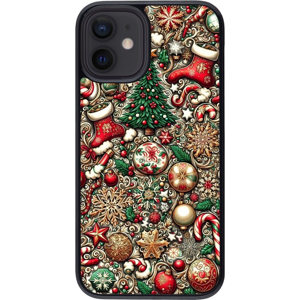 Coque iPhone 12 mini - Noël 2023 micro pattern