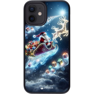 Coque iPhone 12 mini - Noël 2023 Père Noël enchanté