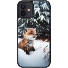 Coque iPhone 12 mini - Noël 2023 Renardeau sapin