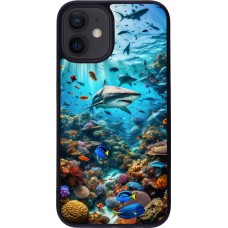 Coque iPhone 12 mini - Silicone rigide noir Bora Bora Mer et Merveilles