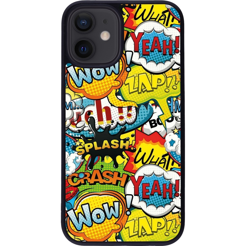 Coque iPhone 12 mini - Silicone rigide noir Cartoons slogans