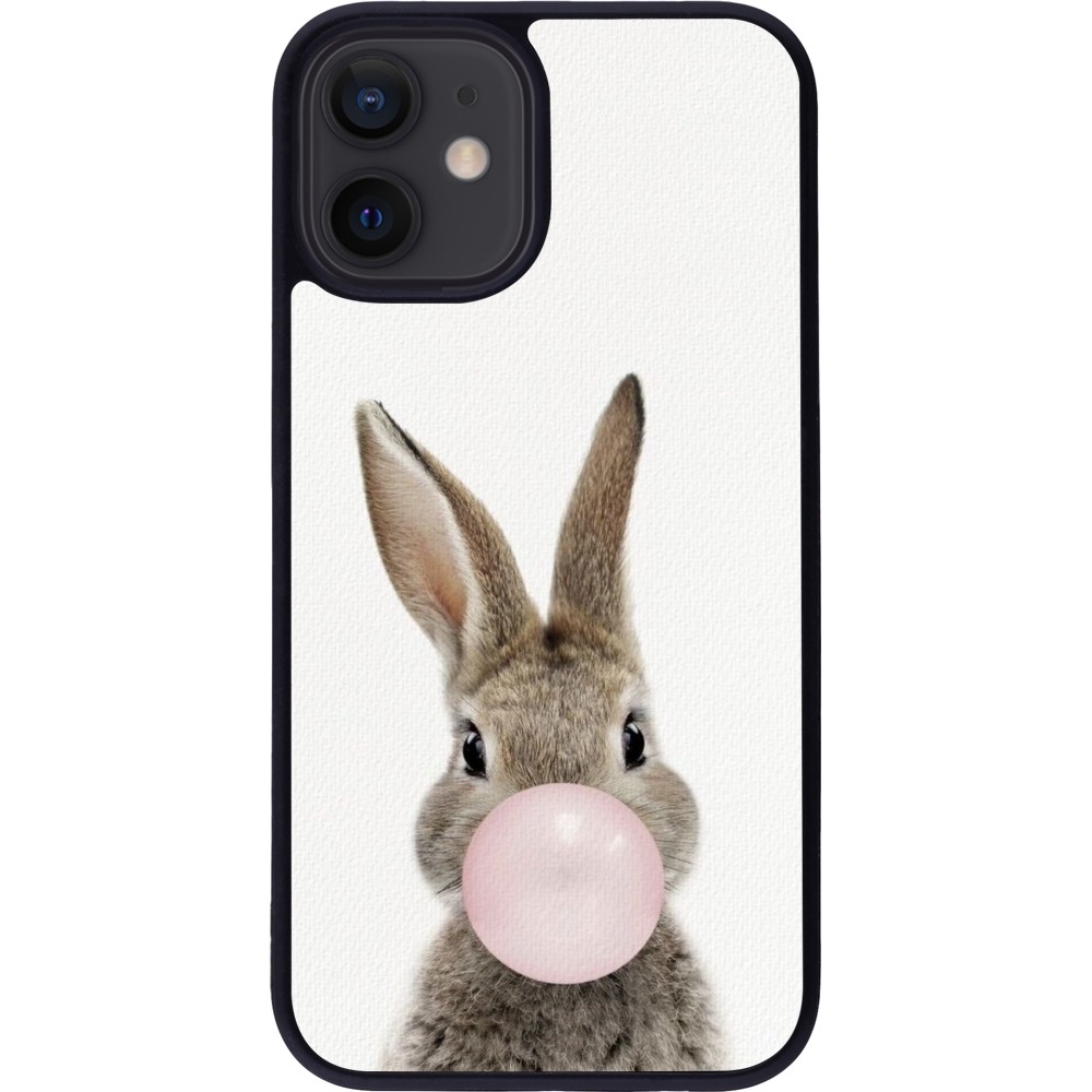 iPhone 12 mini Case Hülle - Silikon schwarz Easter 2023 bubble gum bunny