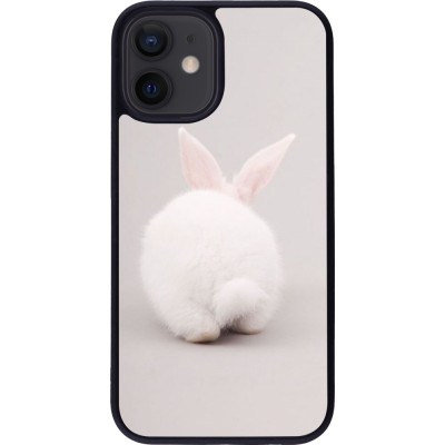 Coque iPhone 12 mini - Silicone rigide noir Easter 2024 bunny butt