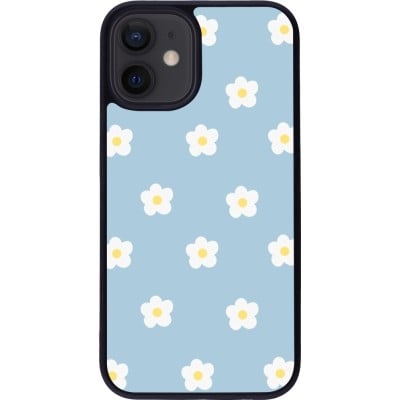 Coque iPhone 12 mini - Silicone rigide noir Easter 2024 daisy flower