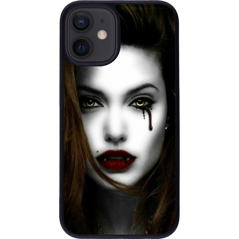 Coque iPhone 12 mini - Silicone rigide noir Halloween 2023 gothic vampire