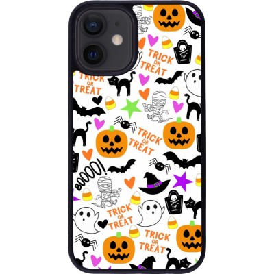 Coque iPhone 12 mini - Silicone rigide noir Halloween 2024 trick or treat