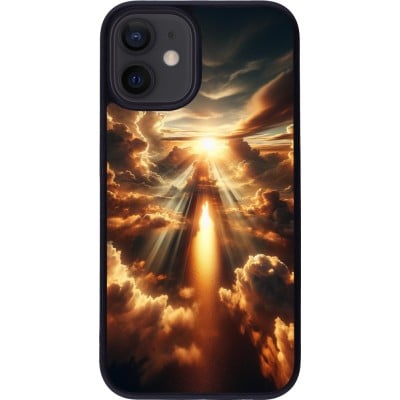 Coque iPhone 12 mini - Silicone rigide noir Lueur Céleste Zenith