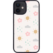 Coque iPhone 12 mini - Silicone rigide noir Spring 23 weather