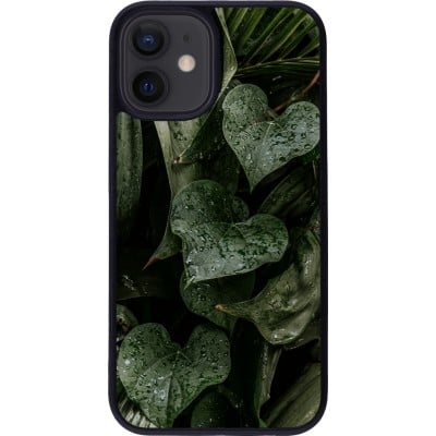 Coque iPhone 12 mini - Silicone rigide noir Spring 23 fresh plants