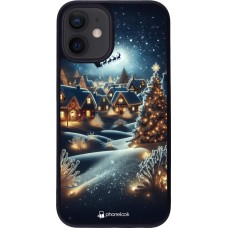 Coque iPhone 12 mini - Silicone rigide noir Noël 2023 Christmas is Coming