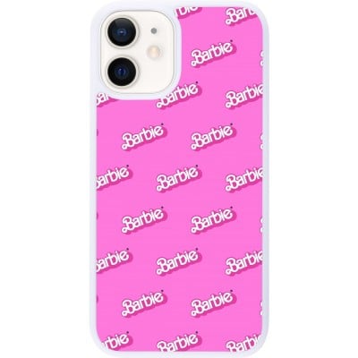 Coque iPhone 12 mini - Silicone rigide blanc Barbie Pattern