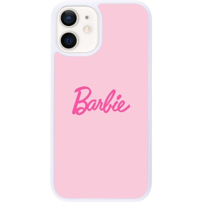 Coque iPhone 12 mini - Silicone rigide blanc Barbie Text