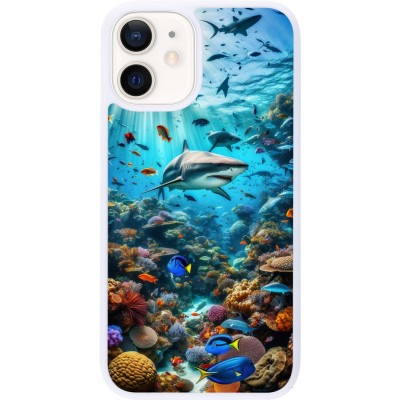 Coque iPhone 12 mini - Silicone rigide blanc Bora Bora Mer et Merveilles