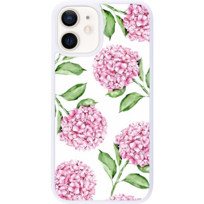 Coque iPhone 12 mini - Silicone rigide blanc Easter 2024 pink flowers