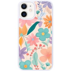 Coque iPhone 12 mini - Silicone rigide blanc Easter 2024 spring flowers