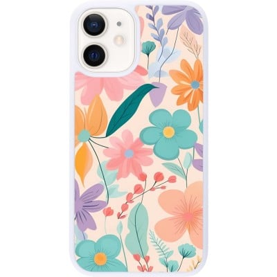 Coque iPhone 12 mini - Silicone rigide blanc Easter 2024 spring flowers