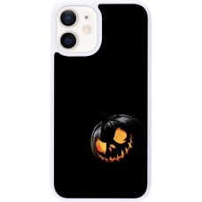 Coque iPhone 12 mini - Silicone rigide blanc Halloween 2023 discreet pumpkin