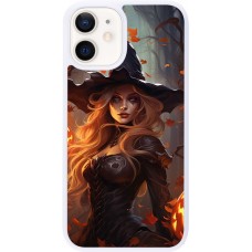 Coque iPhone 12 mini - Silicone rigide blanc Halloween 2024 sexy witch