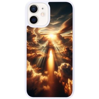 Coque iPhone 12 mini - Silicone rigide blanc Lueur Céleste Zenith