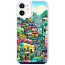 Coque iPhone 12 mini - Silicone rigide blanc Medellin Comuna 13 Art