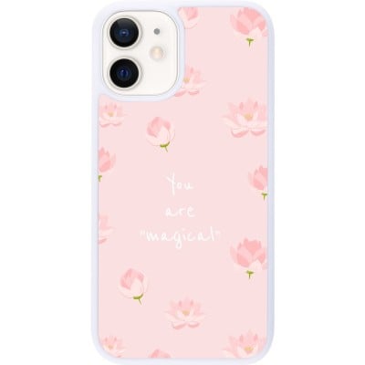 Coque iPhone 12 mini - Silicone rigide blanc Mom 2023 your are magical