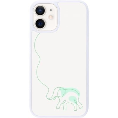 Coque iPhone 12 mini - Silicone rigide blanc Spring 23 baby elephant