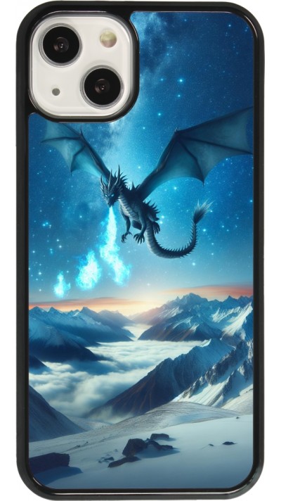 Coque iPhone 13 - Dragon nocturne montagne