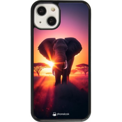 Coque iPhone 13 - Elephant Sunrise Beauty