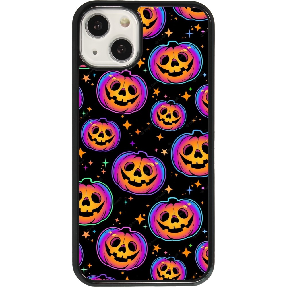 Coque iPhone 13 - Halloween 2024 rainbow pumpkins