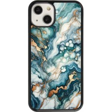 Coque iPhone 13 - Marbre Vert Bleu Doré