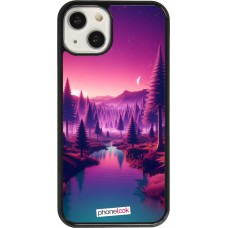 Coque iPhone 13 - Paysage Violet-Rose