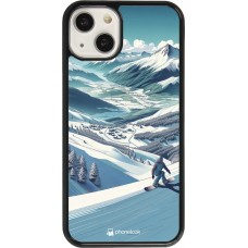 Coque iPhone 13 - Snowboarder Montagne