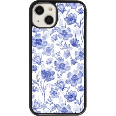 Coque iPhone 13 - Spring 23 watercolor blue flowers