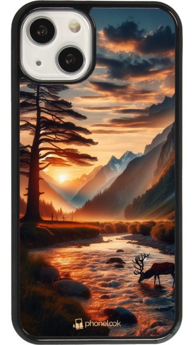 iPhone 13 Case Hülle - Tal Sonnenuntergang Hirsch Baum