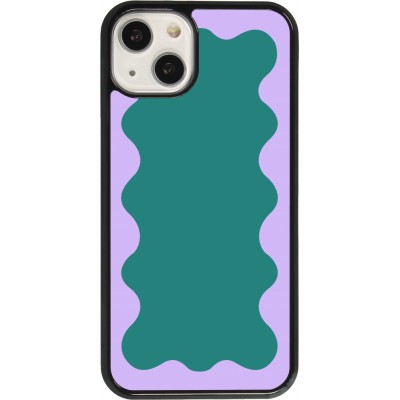 Coque iPhone 13 - Wavy Rectangle Green Purple