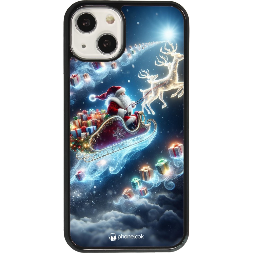 Coque iPhone 13 - Noël 2023 Père Noël enchanté