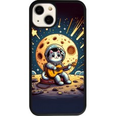 Coque iPhone 13 - Silicone rigide noir AstroCat RockLune