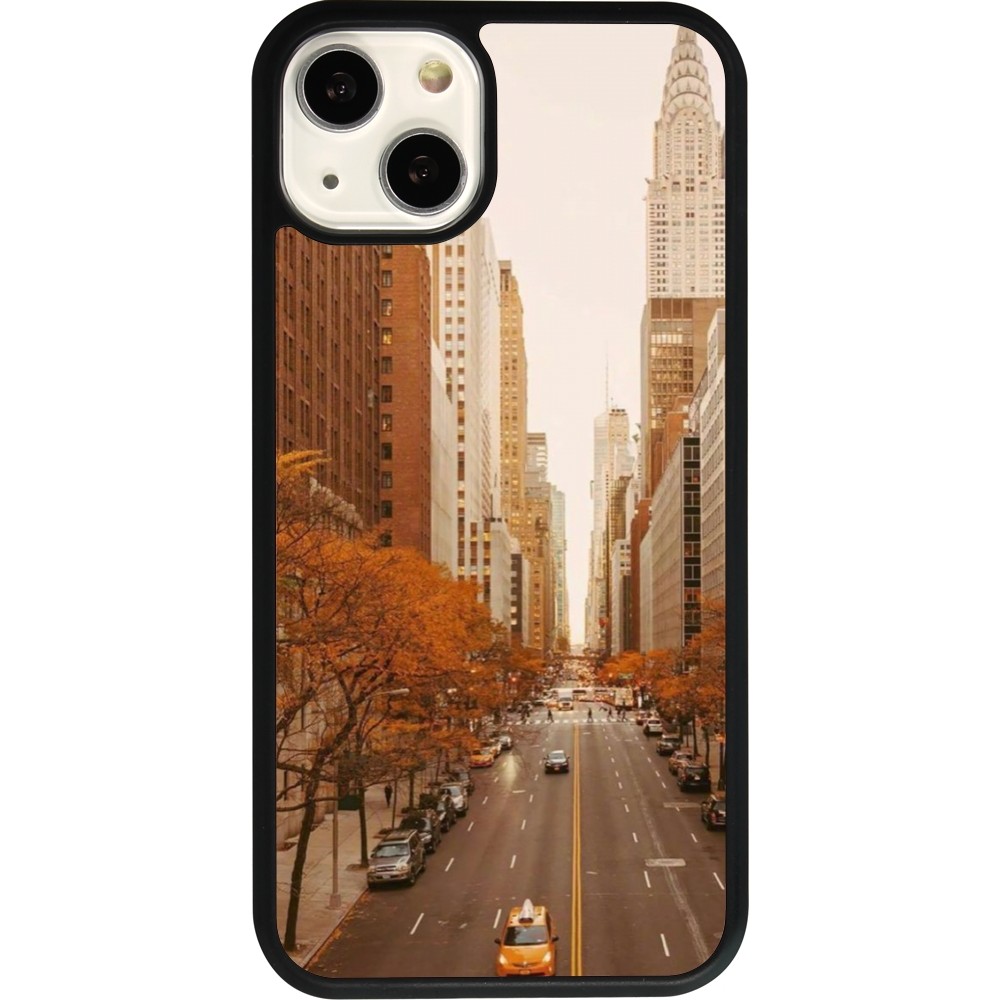 Coque iPhone 13 - Silicone rigide noir Autumn 2024 New York city