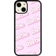 Coque iPhone 13 - Silicone rigide noir Barbie light pink pattern