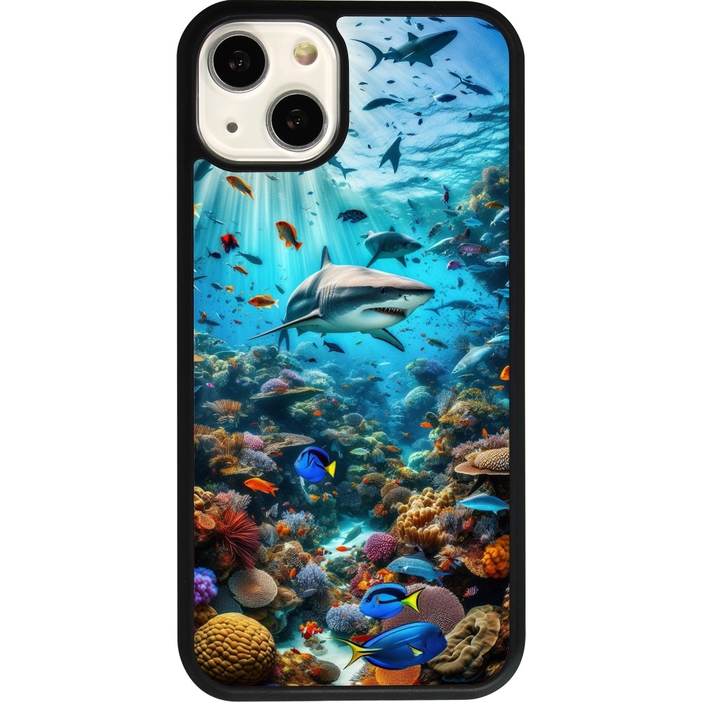 Coque iPhone 13 - Silicone rigide noir Bora Bora Mer et Merveilles