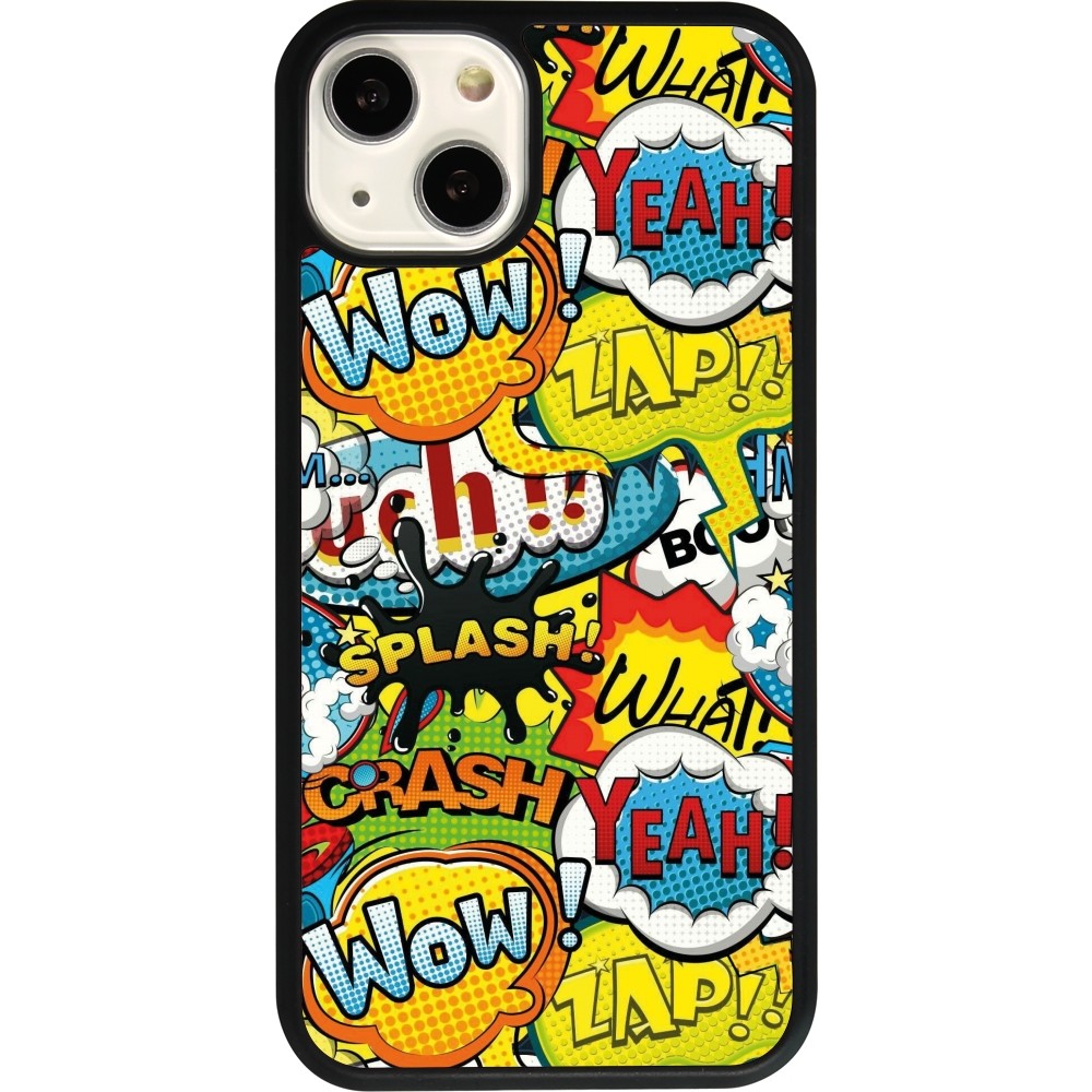 Coque iPhone 13 - Silicone rigide noir Cartoons slogans