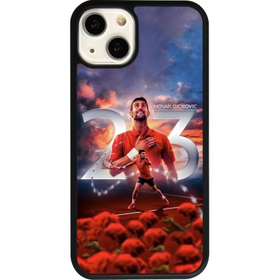 Coque iPhone 13 - Silicone rigide noir Djokovic 23 Grand Slam