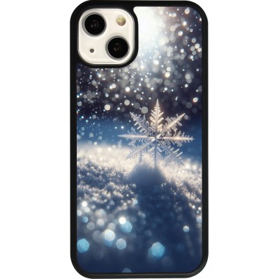 Coque iPhone 13 - Silicone rigide noir Flocon Solaire Éclat