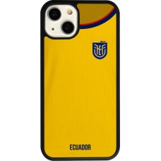 Coque iPhone 13 - Silicone rigide noir Maillot de football Equateur 2022