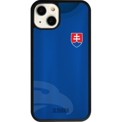 Coque iPhone 13 - Silicone rigide noir Maillot de football Slovaquie