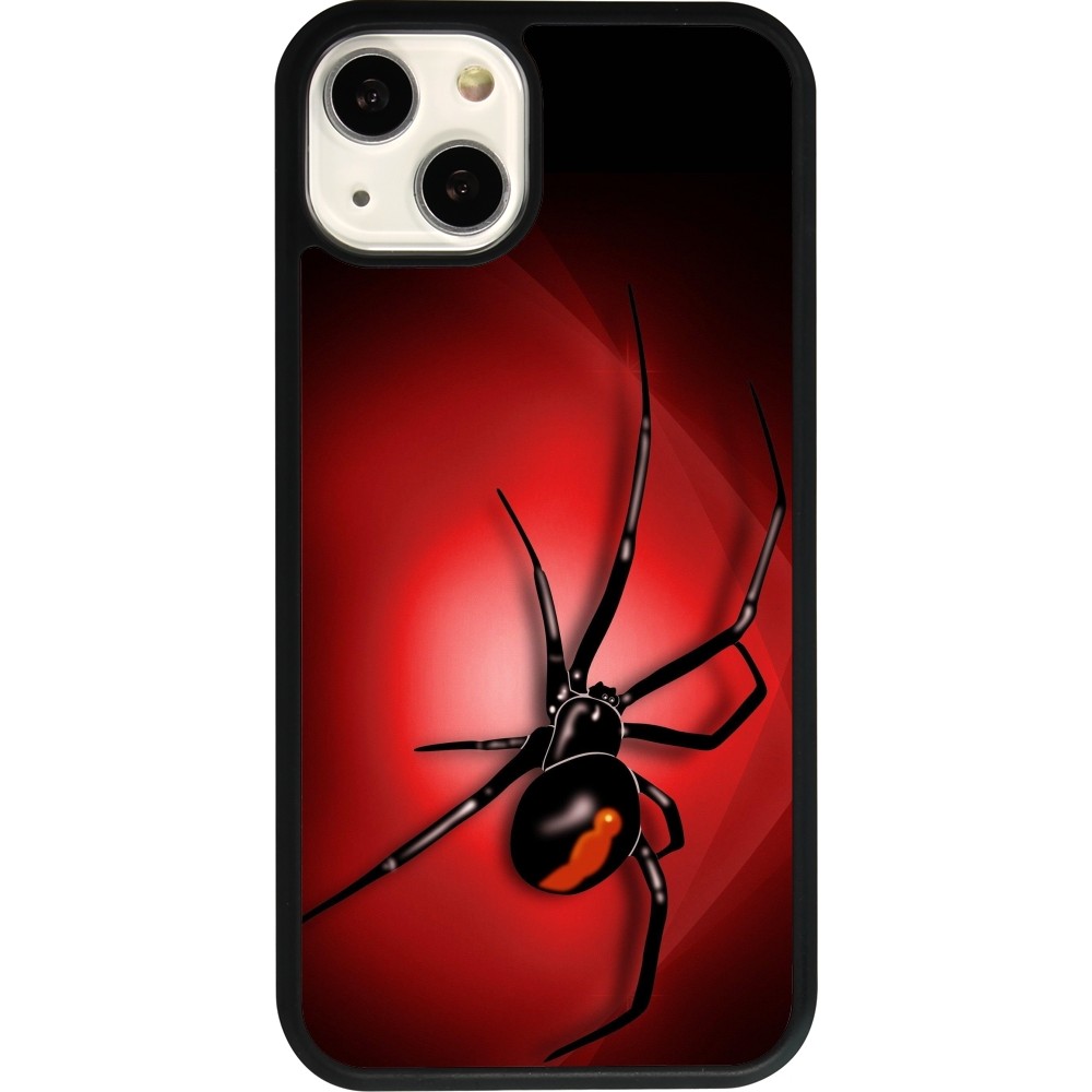 Coque iPhone 13 - Silicone rigide noir Halloween 2023 spider black widow