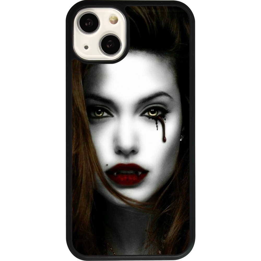 Coque iPhone 13 - Silicone rigide noir Halloween 2023 gothic vampire