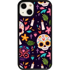 Coque iPhone 13 - Silicone rigide noir Halloween 2023 mexican style